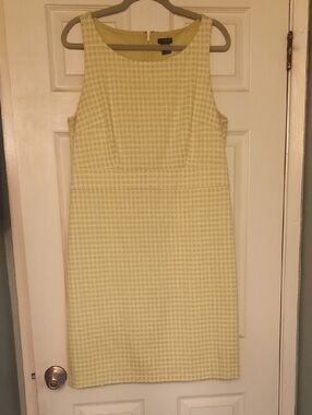 Ann Taylor Lime and white Sleeveless Textured Midi Dress